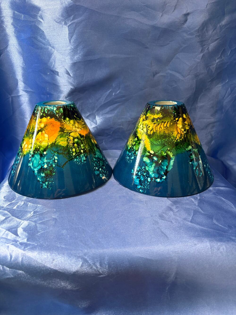 Cone Shaped Glass Abstracted Color Lamp Shades Made in Italy
